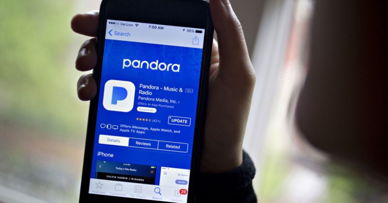 Pandora app on smart phone